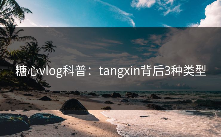 糖心vlog科普：tangxin背后3种类型