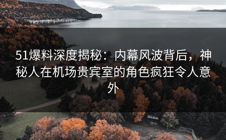 51爆料深度揭秘：内幕风波背后，神秘人在机场贵宾室的角色疯狂令人意外